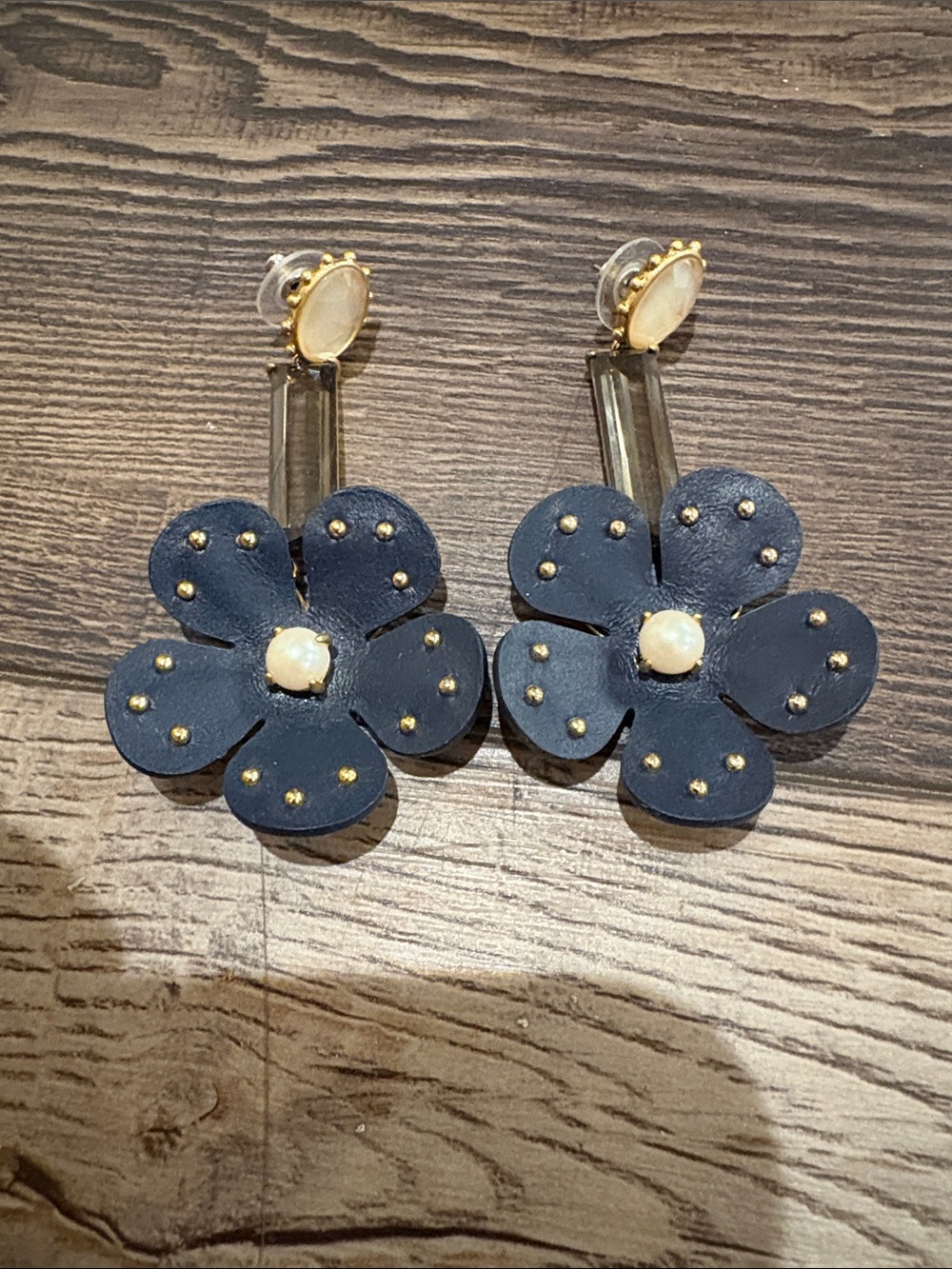KATE SPADE NEW YORK Blooming Bling Leather Drop Earrings Navy Multi